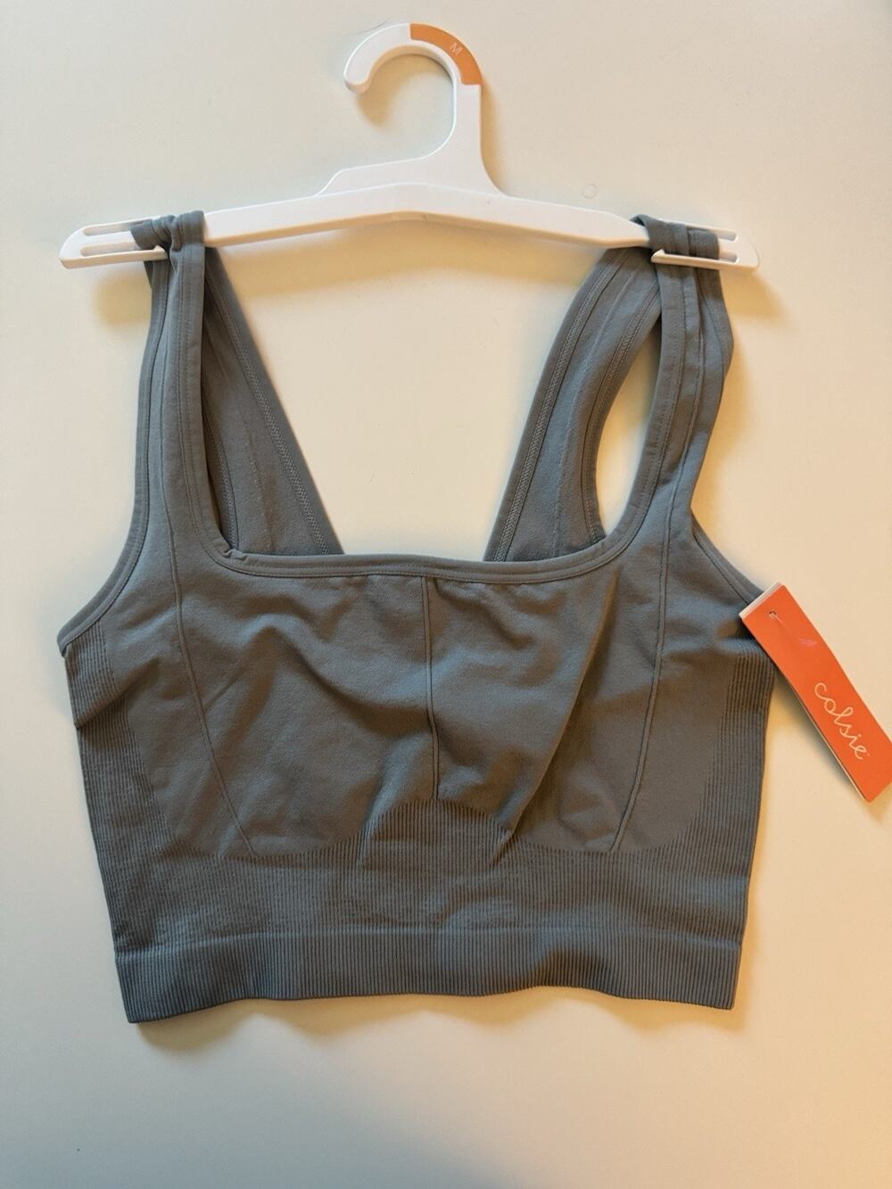 Colsie Medium seamless gray soft sports leisure bra New With Tags